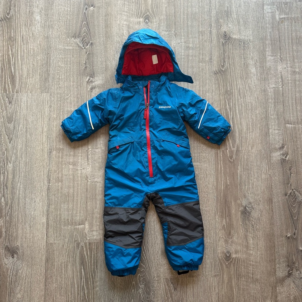 Patagonia Toddler Baby Boys 12-18 Month Blue Snow Pile One-Piece Snowsuit
